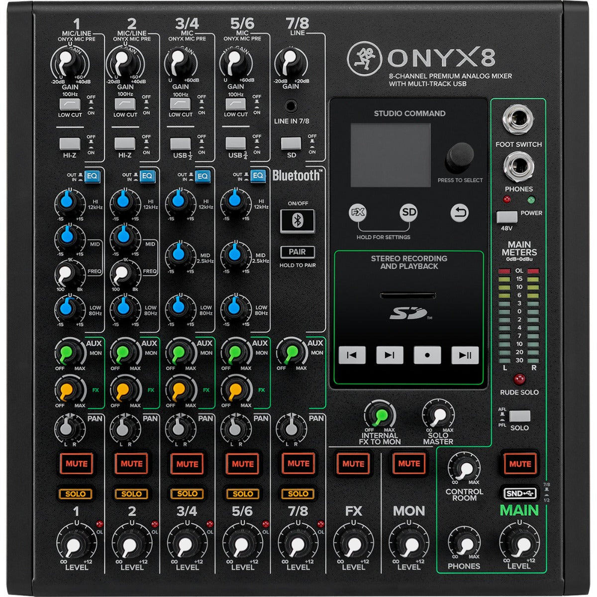 Mackie Onyx8 8-Channel Analog Mixer w/Multitrack USB CABLE KIT – Kraft Music