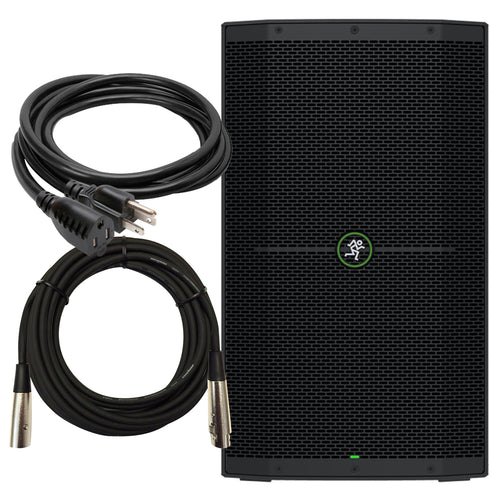 Collage of the components in the Mackie Thump 212 1400W 12" Powered Speaker CABLE KIT bundle