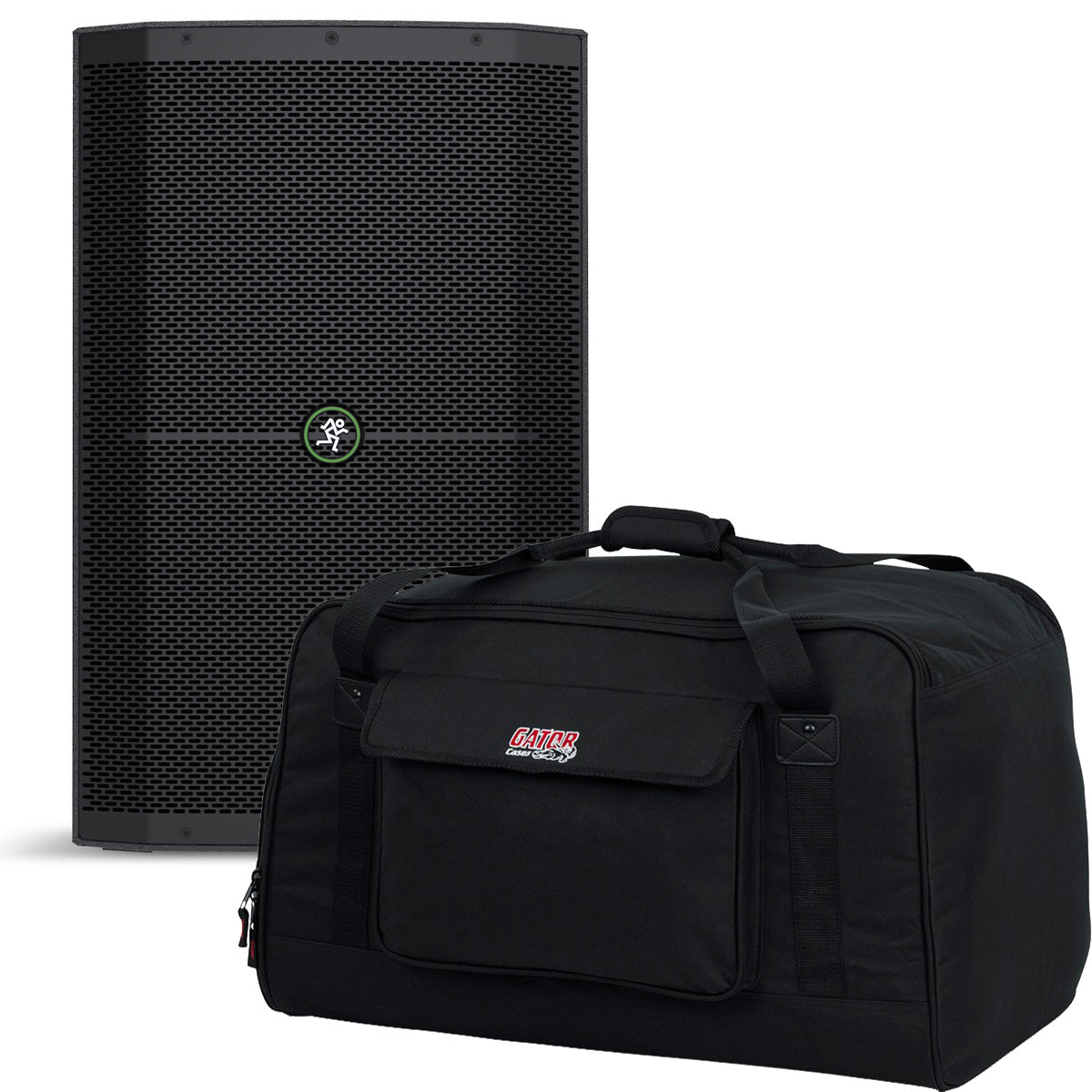 Collage of the components in the Mackie Thump 212XT 1400W 12" Enhanced Powered Speaker CARRY BAG KIT