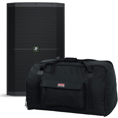 Collage of the components in the Mackie Thump 215 1400W 15" Powered Speaker CARRY BAG KIT