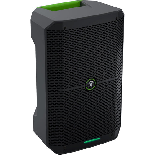 3/4 view of Mackie Thump Go Portable Battery-Powered Loudspeaker showing front, top and left side