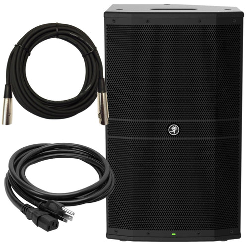 Collage of the Mackie DRM212 Powered Loudspeaker CABLE KIT showing included components
