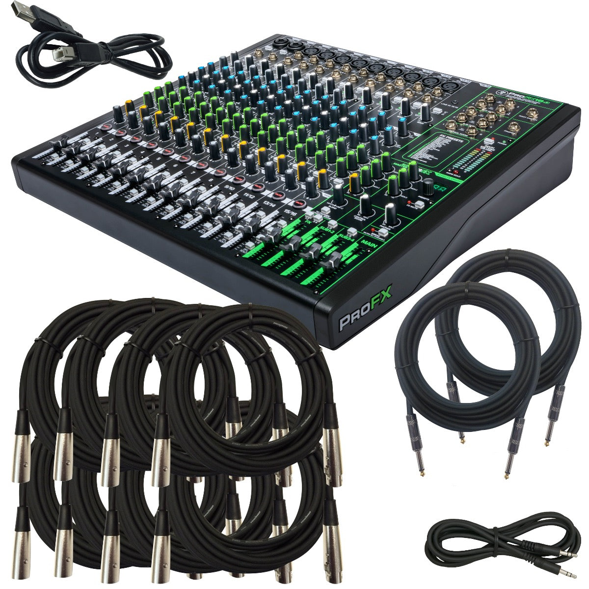 KIT　Effects　Mackie　CABLE　with　ProFX16v3　–　Mixer　USB　Kraft　Music