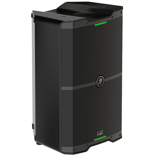 Image of Mackie SRM210 V-Class speaker at an angle.