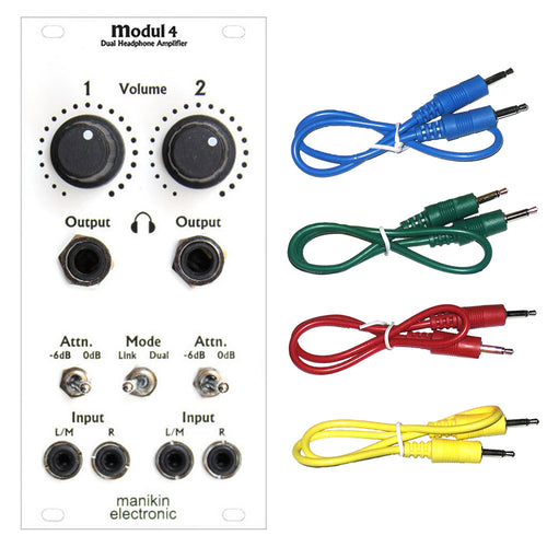 Manikin Electronic Modul 4 Dual Headphone Amp Eurorack Module COLOR CABLE KIT