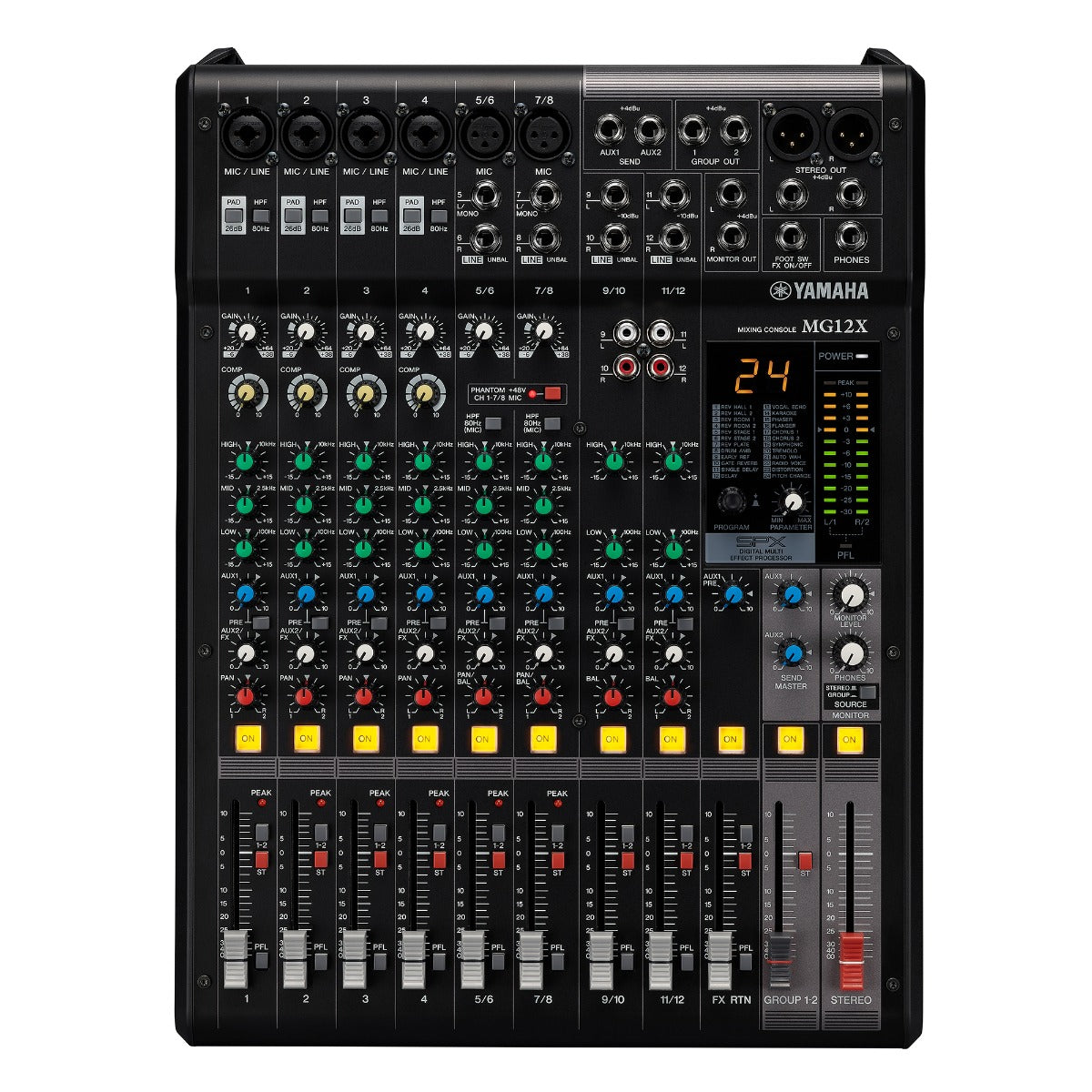 Yamaha MG12X 12-Input Stereo Mixer with Effects, View 1
