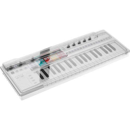 3/4 view of Decksaver Arturia KeyStep Pro Cover fitted onto Arturia KeyStep Pro (sold separately) showing top, front and left side