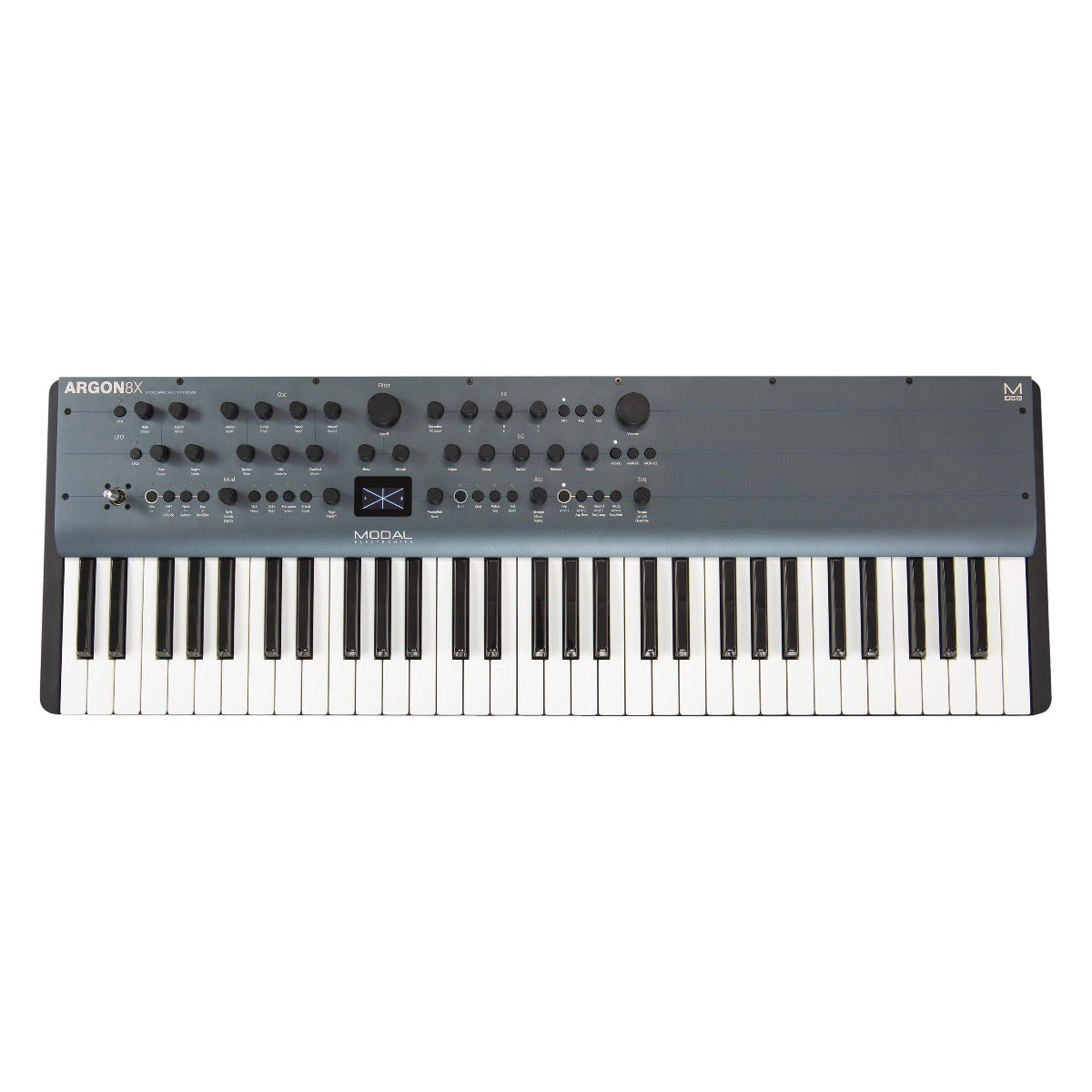 Top view of Modal Electronics Argon8X 61-Key Polyphonic Wavetable Synthesizer