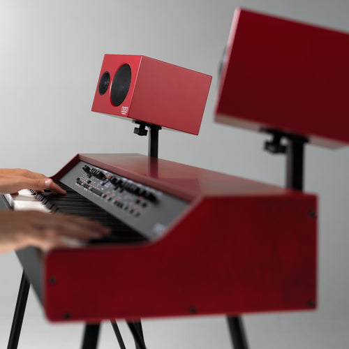 Bracket detail side angle view of Nord Piano Monitor V2 Active Stereo Speakers