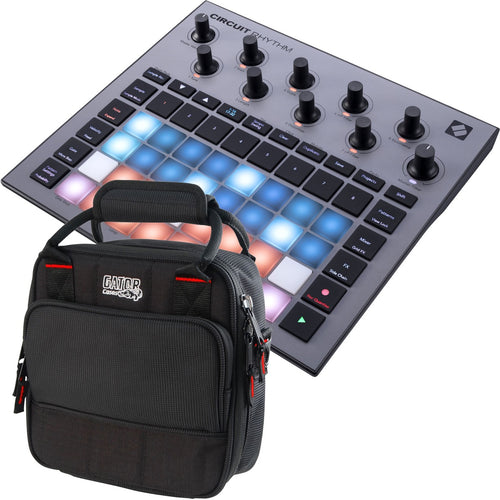 Bundle collage image of Novation Circuit Rhythm Standalone Beatmaking Sampler CARRY BAG KIT bundle