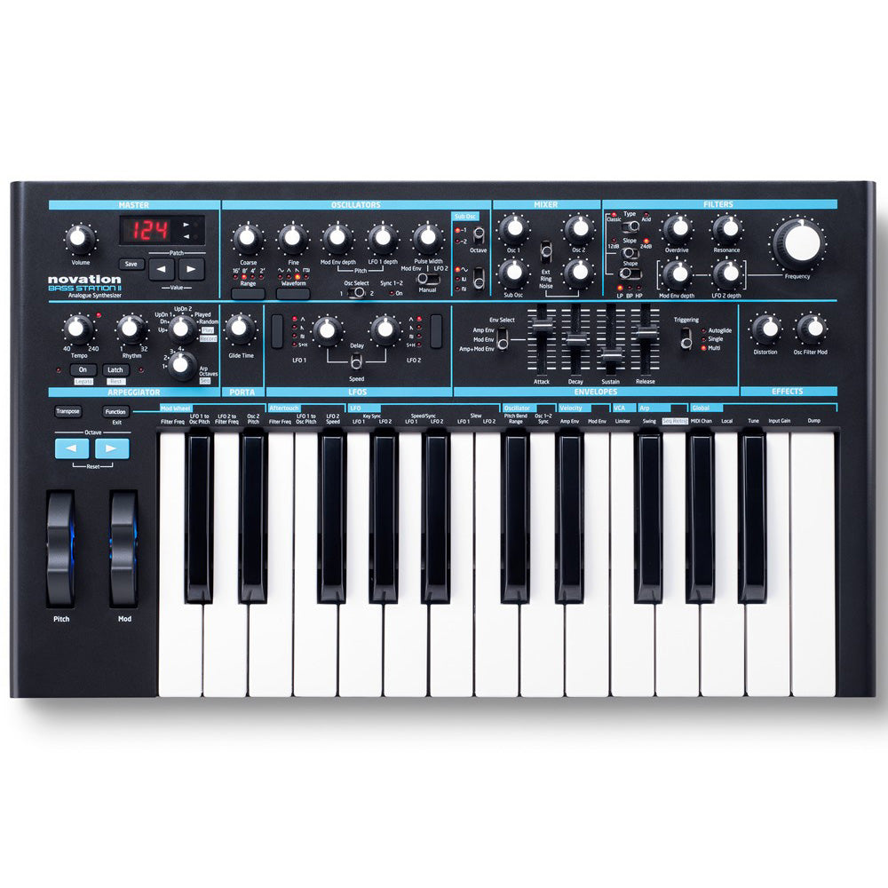 novation bass station ii monophonic analog synthesizer