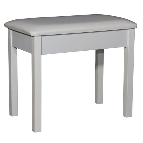 Left 3/4 view of On-Stage KB300 Furniture-Style Flip-Top Piano Bench - White