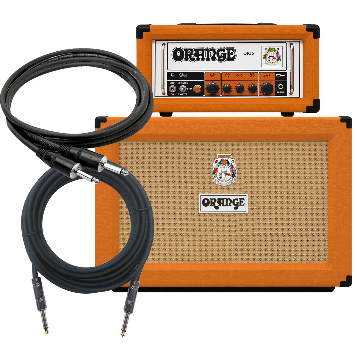 Orange OR15 15-watt Tube Head - Orange Tolex 2x12 BUNDLE