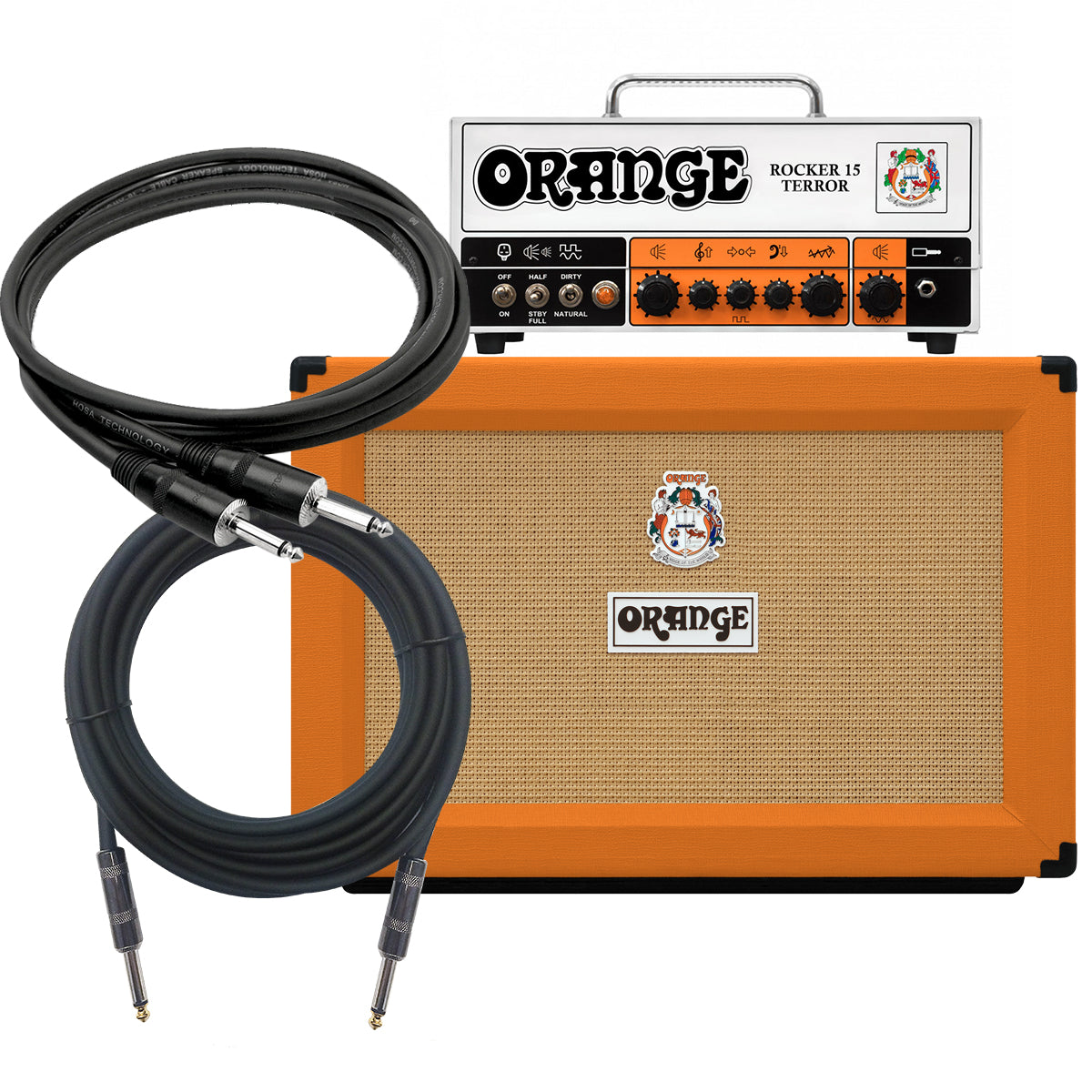 Orange Rocker 15 Terror 15-watt Tube Head 2x12 BUNDLE
