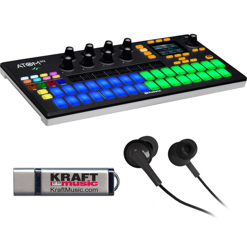Bundle collage image of PreSonus Atom SQ Keyboard/Pad Controller BONUS PAK bundle