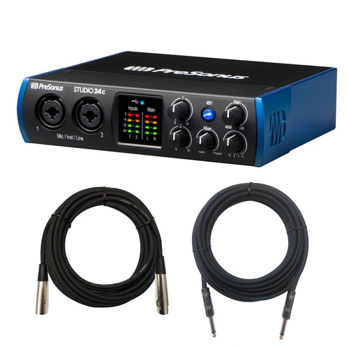 PreSonus Studio 24C 2x2 2-Pre USB-C Audio Interface CABLE KIT