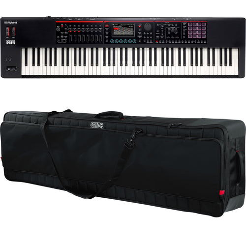 Collage showing components in Roland Fantom-08 Workstation Keyboard CARRY BAG KIT