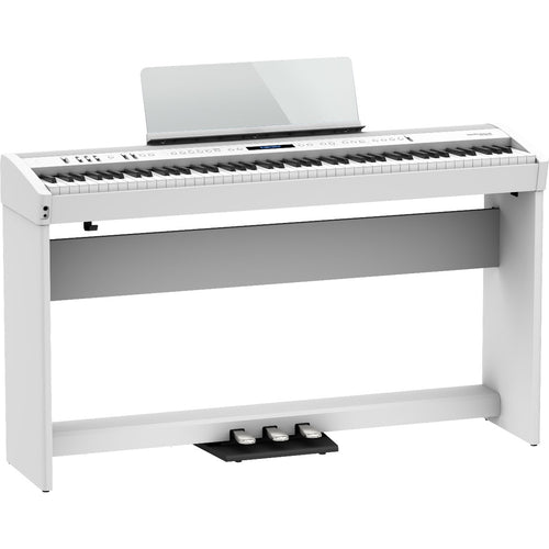 Bundle collage image of Roland FP-60X Digital Piano - White HOME PAK bundle