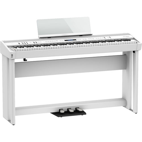 Bundle collage image of Roland FP-90X Digital Piano - White HOME PAK bundle