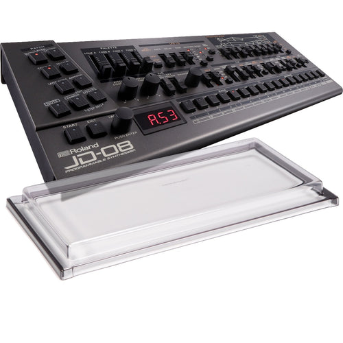 Collage showing components in Roland Boutique JD-08 Synthesizer Module DECKSAVER KIT