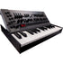 Collage showing components in Roland Boutique JD-08 Synthesizer Module with K-25m Keyboard Unit bundle