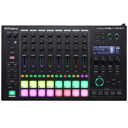 Top view of Roland MC-707 Groovebox