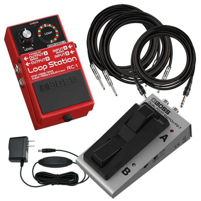 Boss RC-1 Loop Station Pedal COMPLETE PEDAL BUNDLE