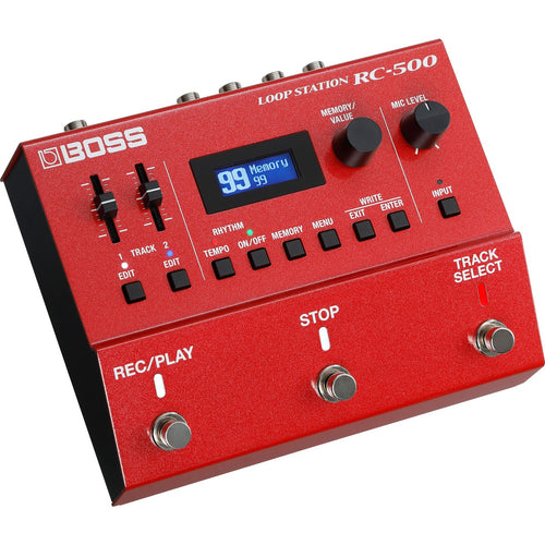 3/4 view of Boss RC-500 Loop Station showing top, front and left side