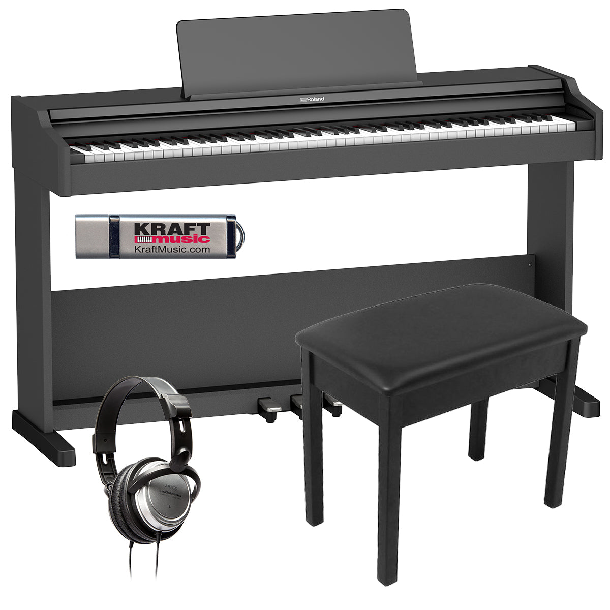 Roland RP107 Digital Piano - Black COMPLETE HOME BUNDLE