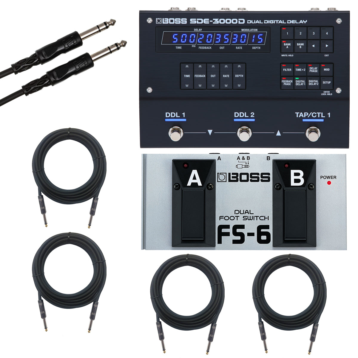 Boss SDE-3000D Dual Digital Delay Pedal STAGE RIG