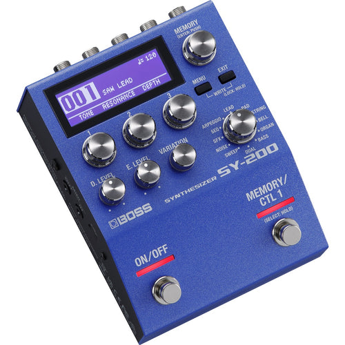 3/4 view of Boss SY-200 showing top, left side and front