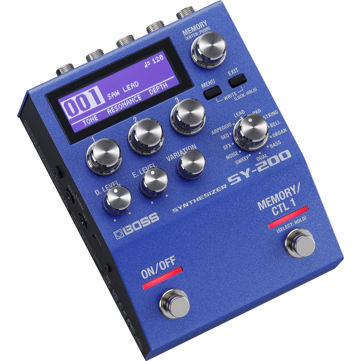 3/4 view of Boss SY-200 showing top, left side and front