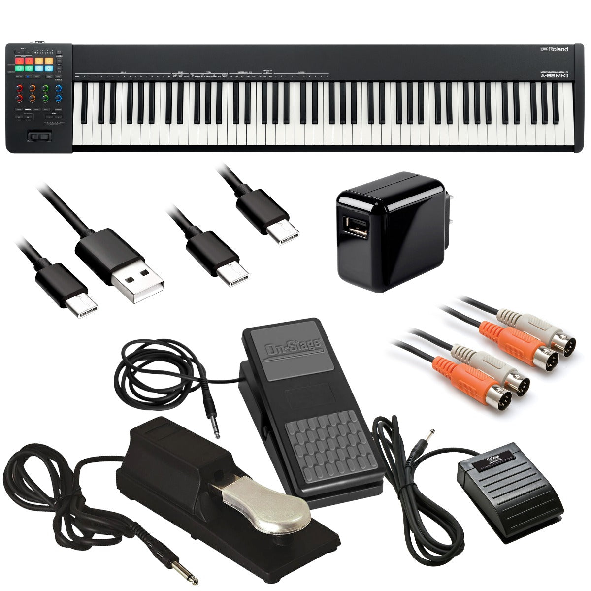 Roland A-88MKII MIDI Keyboard Controller STUDIO KIT – Kraft Music