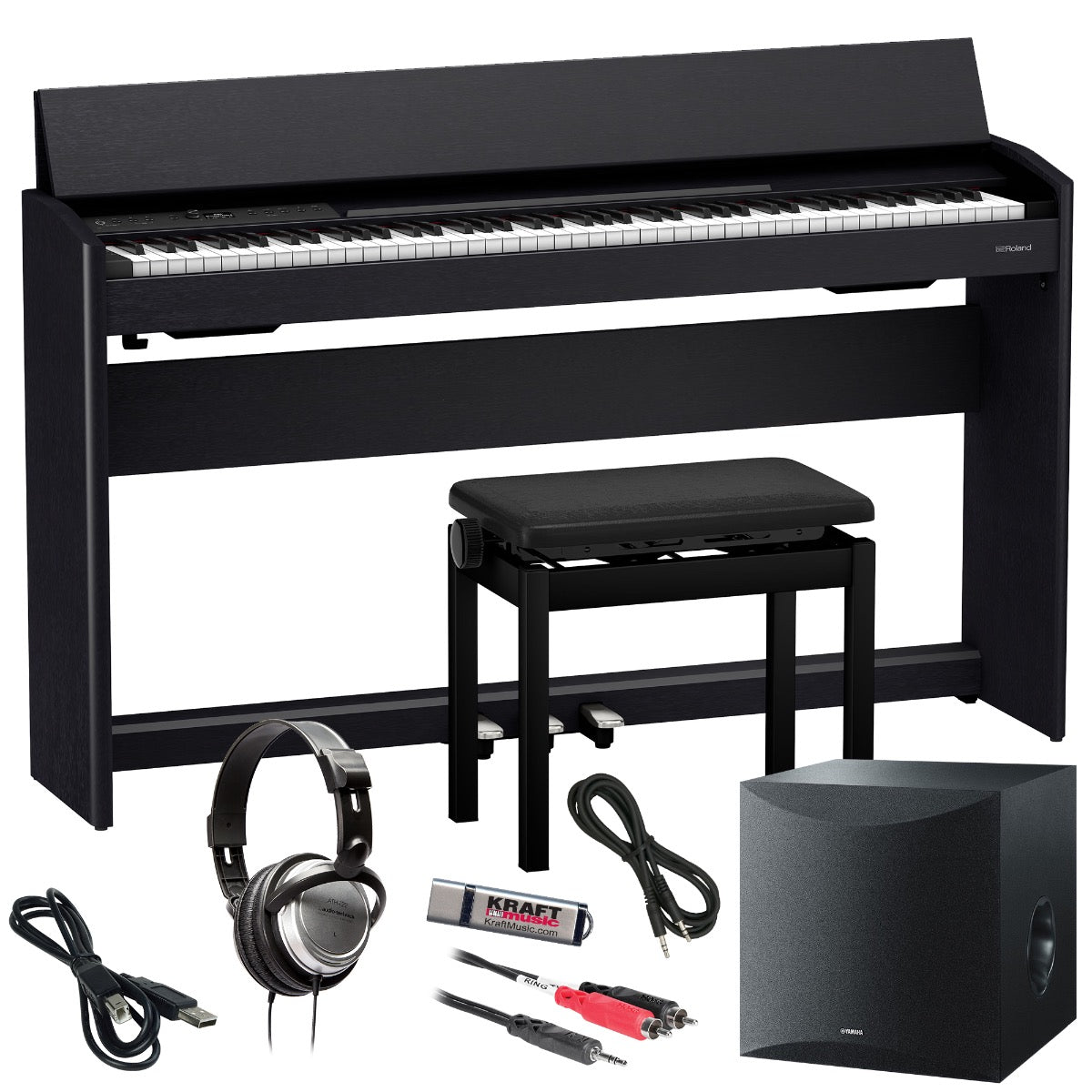 Roland F-140R Digital Piano (Black) Inc Stand, Headphones and Bench