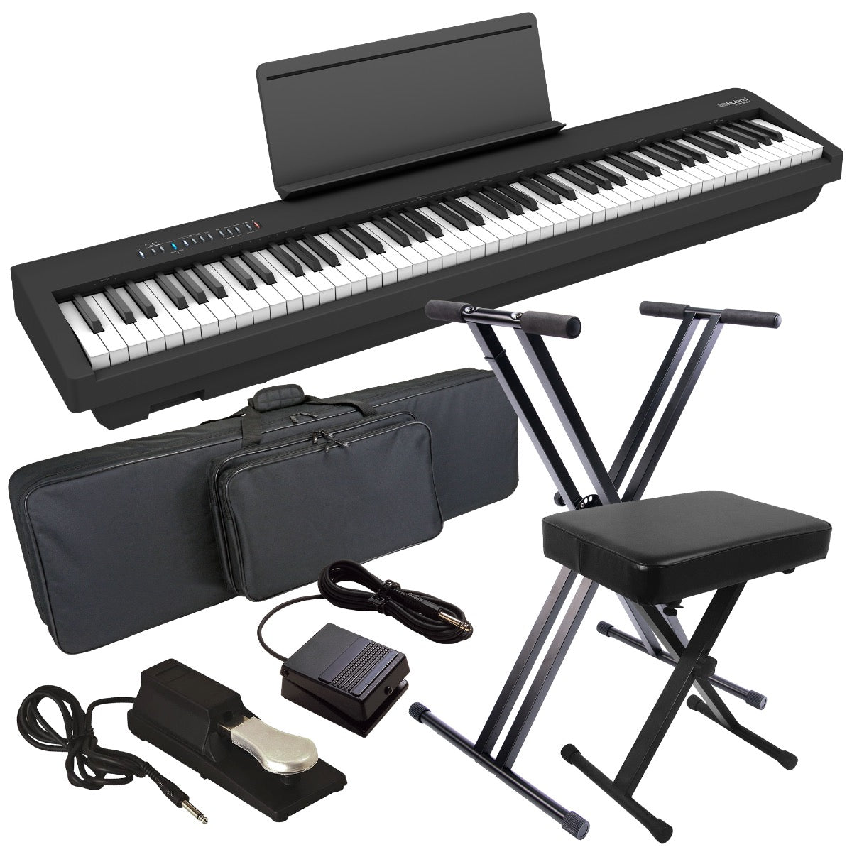 Roland FP-30X Digital Piano - Black STAGE ESSENTIALS BUNDLE