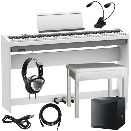Collage image of the Roland FP-30X Digital Piano - White COMPLETE HOME BUNDLE PLUS bundle