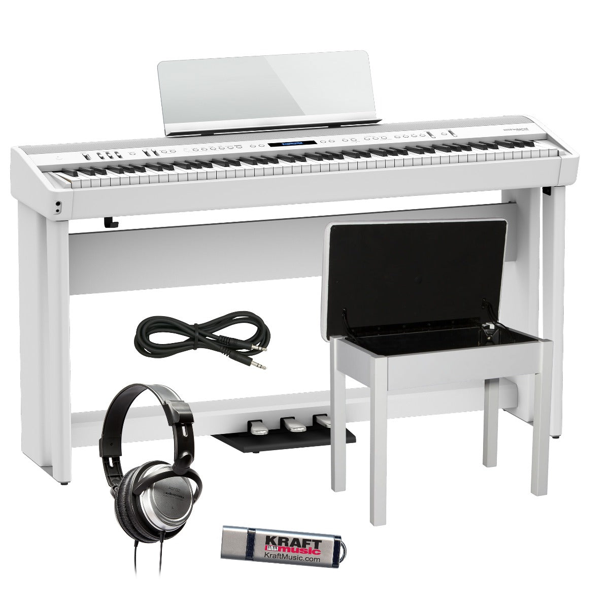Roland FP-90X Digital Piano - White COMPLETE HOME BUNDLE