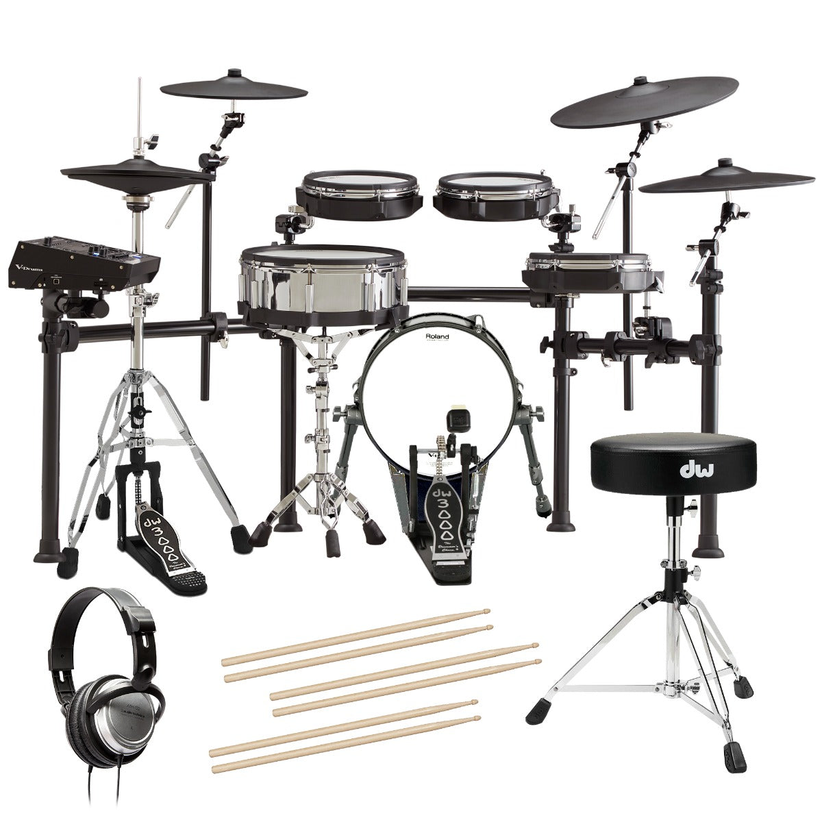 Roland TD-50K2 V-Drums Electronic Drum Set DRUM ESSENTIALS BUNDLE – Kraft  Music