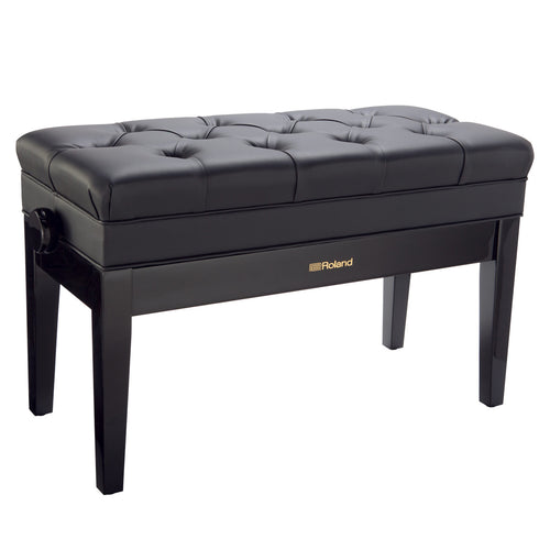 Roland RPB-D500PE Duet Piano Bench w/ Storage - Polished Ebony, View 1