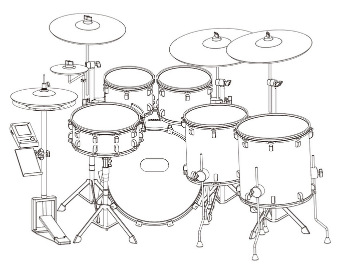 Drum Set Outline 6 PCS Marching Drum Set Marching Drum And drum-set-outline-6-pcs-marching-drum-set-marching-drum-and