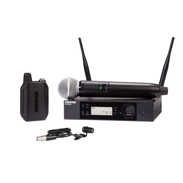 Shure GLXD124R+/85 Combo System with SM58 and WL185 Lavalier Mic, View 1