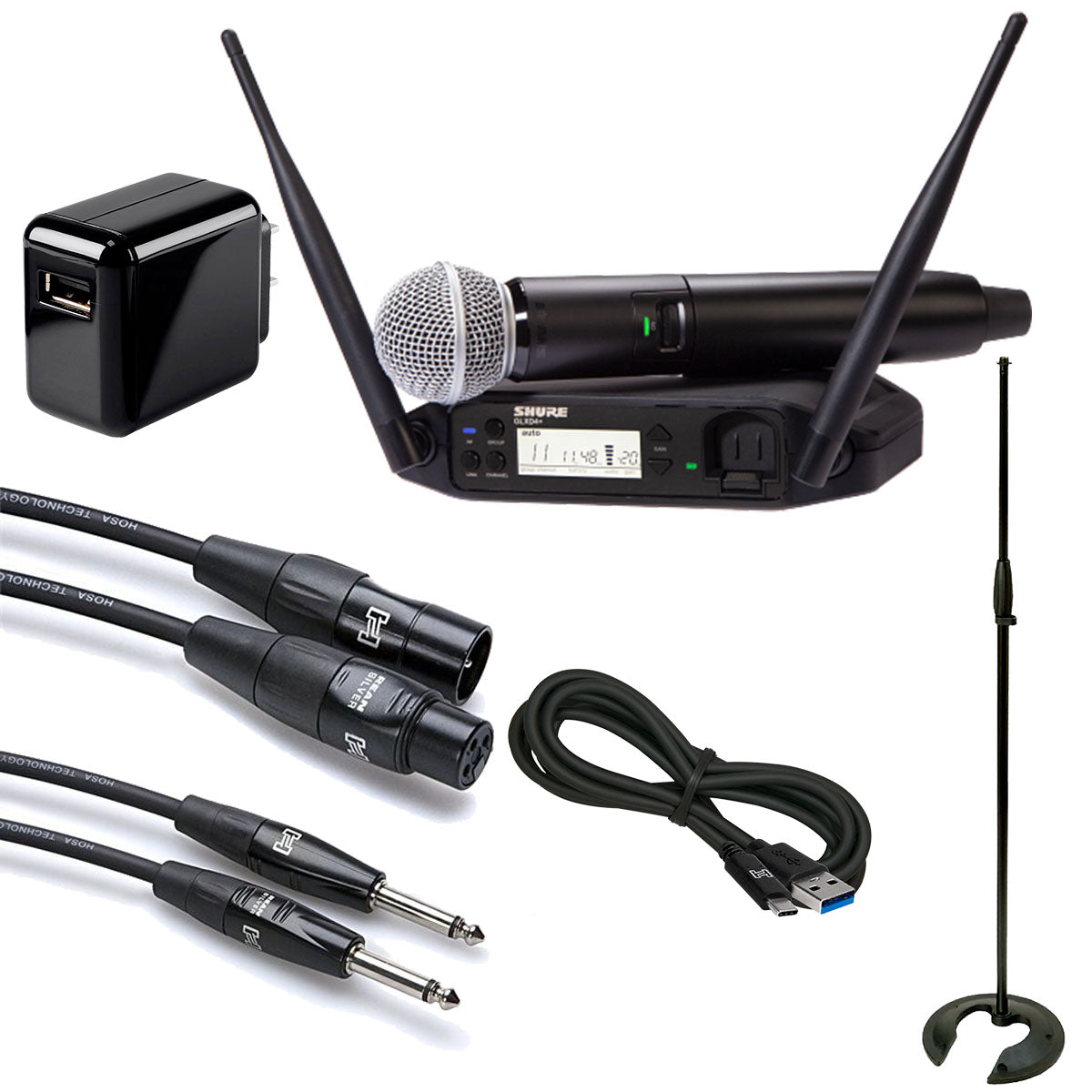 Shure GLXD24+SM58 Wireless System with SM58 Microphone PERFORMER PAK –  Kraft Music