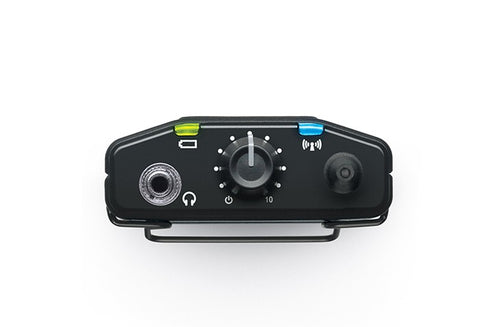 Top view of Shure P3RA Wireless Personal Monitor System bodypack receiver