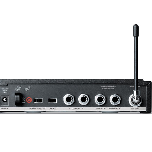 Rear view of Shure P3T Wireless Personal Monitor System transmitter
