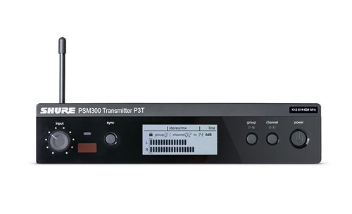 Front view of Shure P3T Wireless Personal Monitor System transmitter