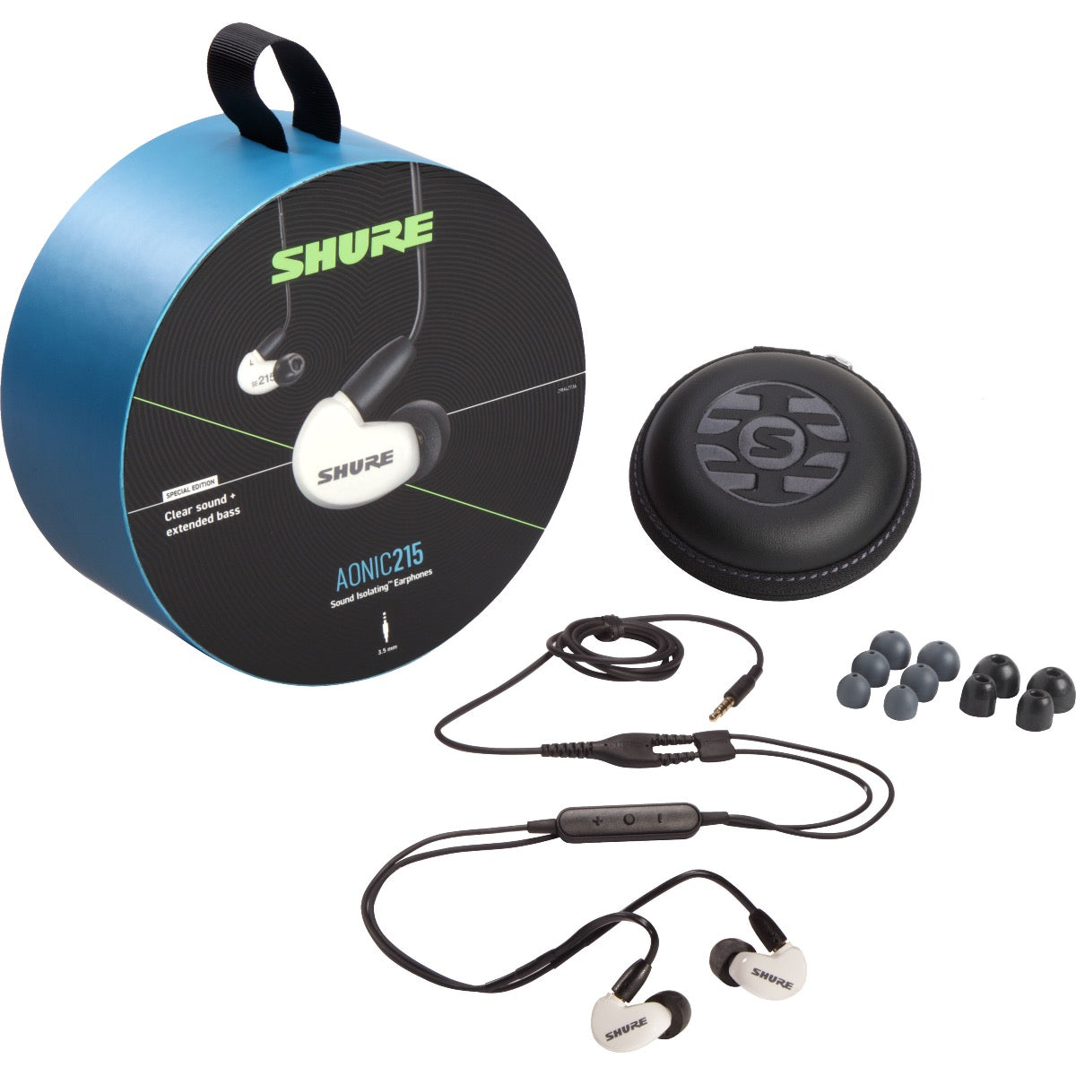 Shure AONIC 215 Sound Isolating Earphones - White – Kraft Music Shure AONIC 215 Sound Isolating Earphones - White – Kraft Music