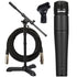 Collage of the components in the Shure SM57-LC Dynamic Instrument Microphone INSTRUMENT PAK bundle