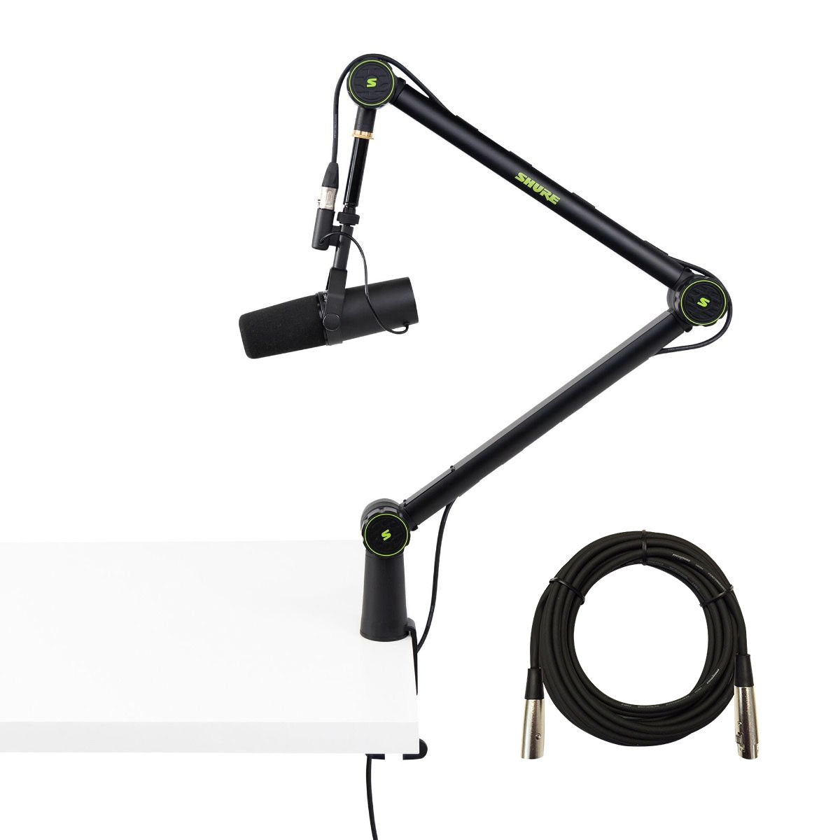 Collage image of the Shure SM7B Dynamic Vocal Microphone STUDIO PAK