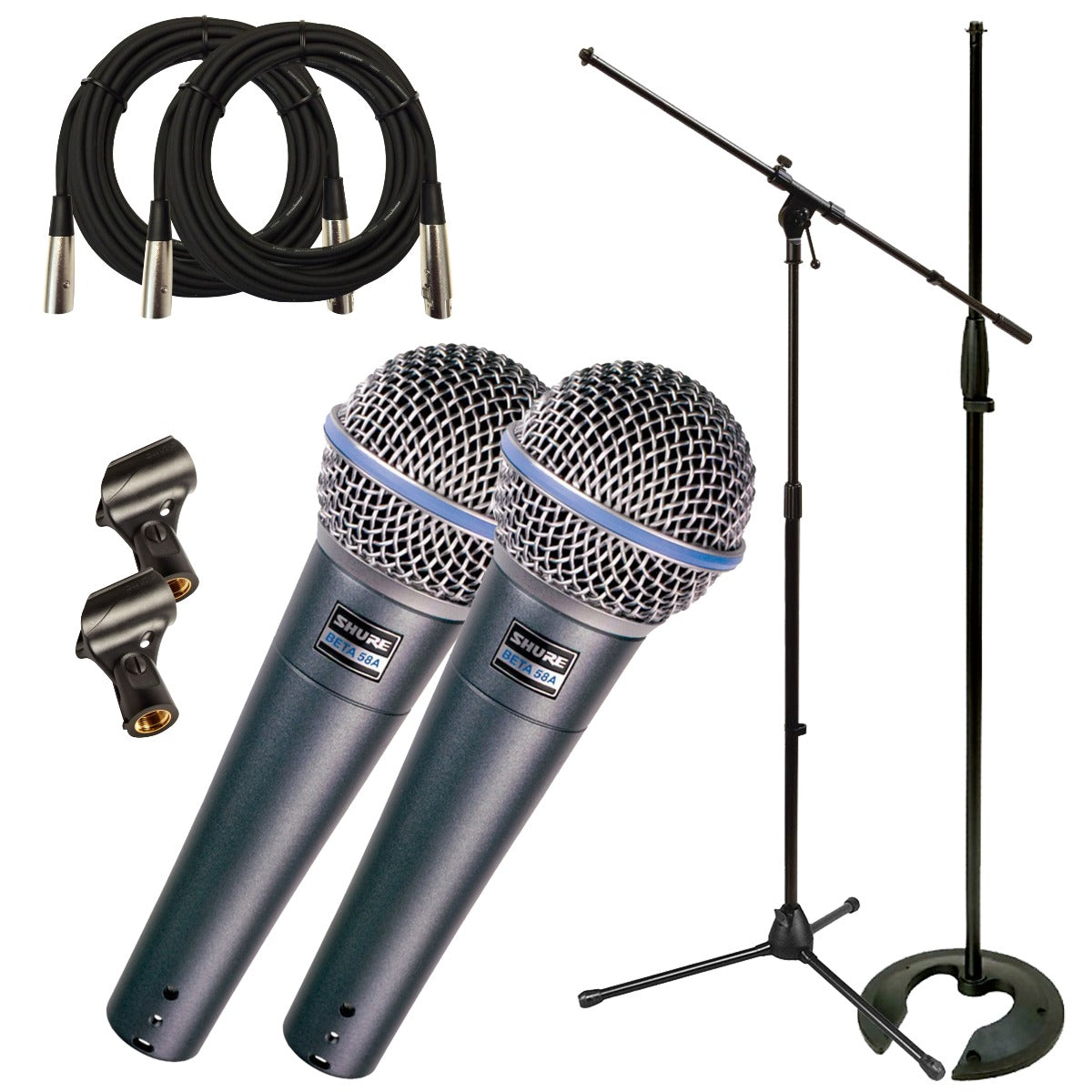 Shure Beta 58A Dynamic Vocal Microphone TWIN STAGE PAK