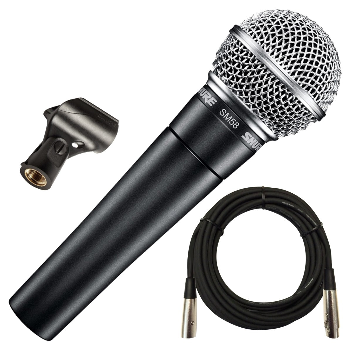 Shure SM58-LC Handheld Dynamic Vocal Microphone with Mic Cable Includes  Stand Adapter, Zippered Carrying Case
